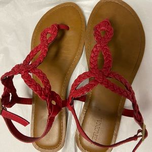 BOGO FREE; Red Merona braided sandals size 7
